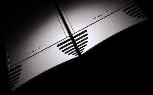 Trilogy 995R Mono Power Amplifier, angled top nameplate