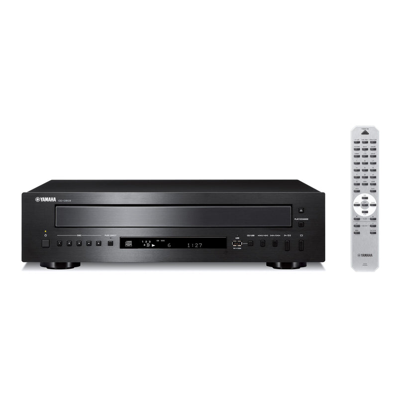 Yamaha CD-C603 5-Disc CD Changer, angled view, black finish