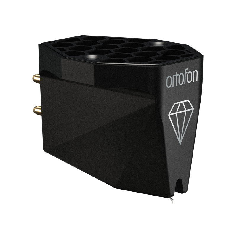 Ortofon MC X50 — right tilt top view showing cantilever and Micro Ridge stylus