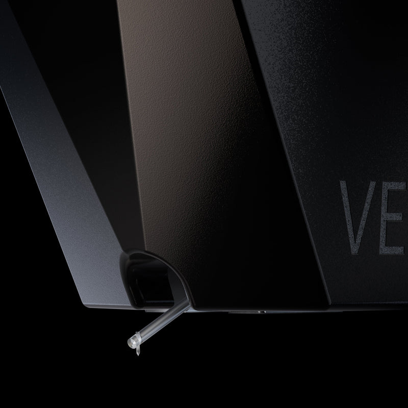 Ortofon MC Vertex — solid diamond cantilever and Vertex stylus macro