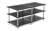 Quadraspire SV2T performance HiFi rack — black bamboo with silver columns