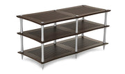 Quadraspire SV2T performance HiFi rack — dark bamboo with silver columns