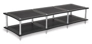 Quadraspire SV3T performance HiFi rack — black bamboo with silver columns