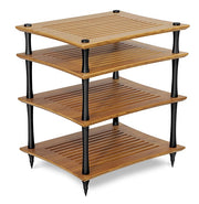 Quadraspire SVT performance HiFi rack — natural bamboo finish with black columns