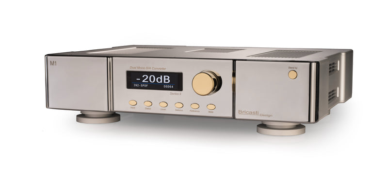 Bricasti M1 Series II DAC in Platinum finish, angled front view