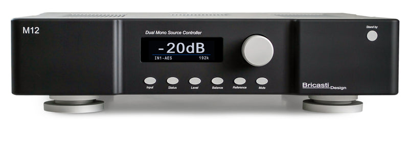 Bricasti M12 Source Controller in black finish, front view