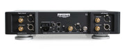 Bricasti M12 Source Controller in black finish, rear panel with analog inputs and outputs