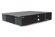 Bricasti M18 dual mono power amplifier, front three-quarter view in black