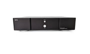 Bricasti M18 dual mono power amplifier, front view in black