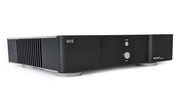 Bricasti M18 dual mono power amplifier, side view in black