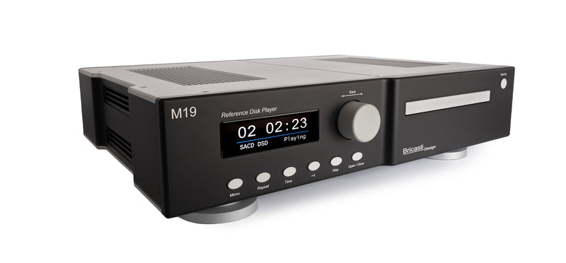 Bricasti M19 SACD/CD Reference Transport, front and side view