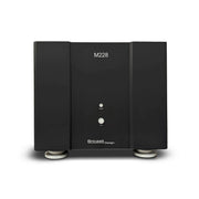 Bricasti M228 dual mono power amplifier, front view in black