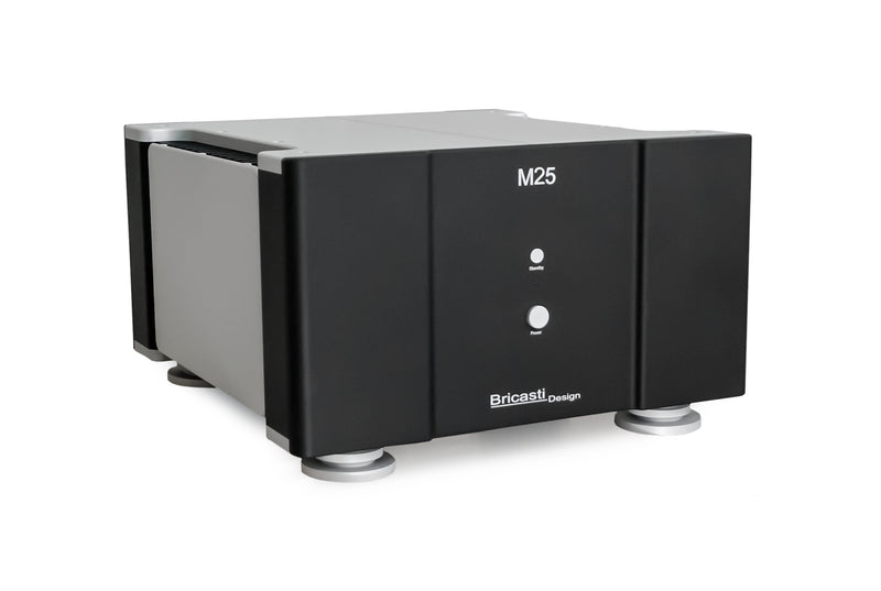 Bricasti M25 Stereo Power Amplifier, Classic Black finish, angled view