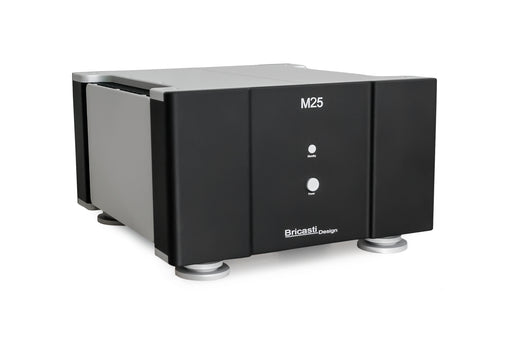 Bricasti M25 Stereo Power Amplifier, Classic Black finish, angled view