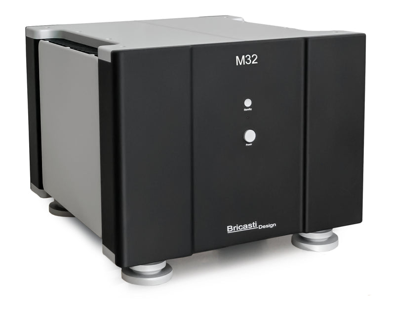 Bricasti M32 Monoblock Amplifier, Classic Black finish, angled view