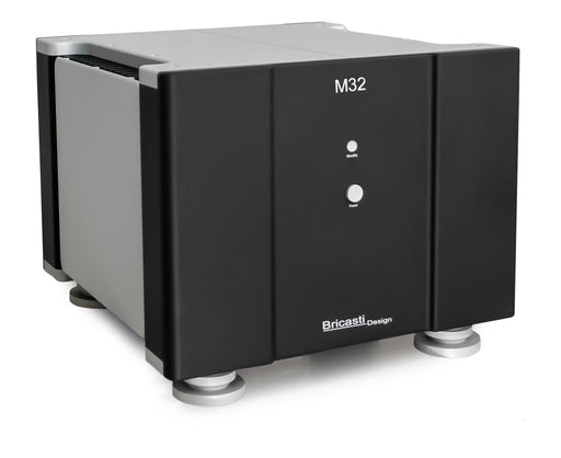 Bricasti M32 Monoblock Amplifier, Classic Black finish, angled view