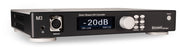 Bricasti M3 DAC with the M3H headphone option, angled front view showing the balanced XLR headphone socket