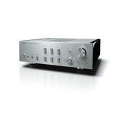 Yamaha C-5000 preamplifier three-quarter angle view, Silver/Piano Black