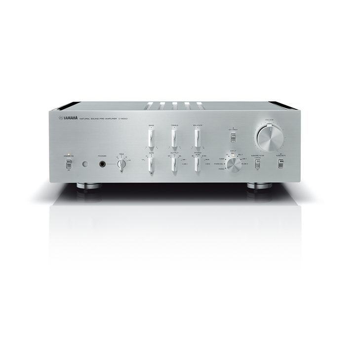 Yamaha C-5000 preamplifier product view, Silver finish