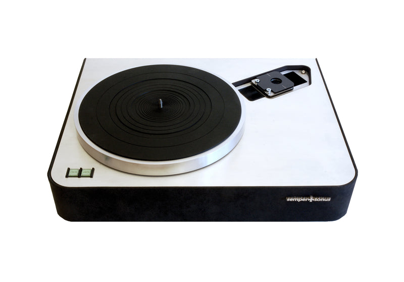 EMT 928 II Battery Powered Turntable alternate angle, white background