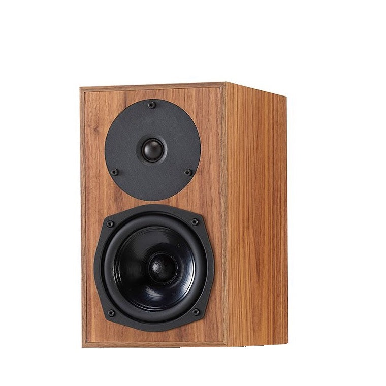 Falcon Acoustics F50 in European Walnut, three-quarter view
