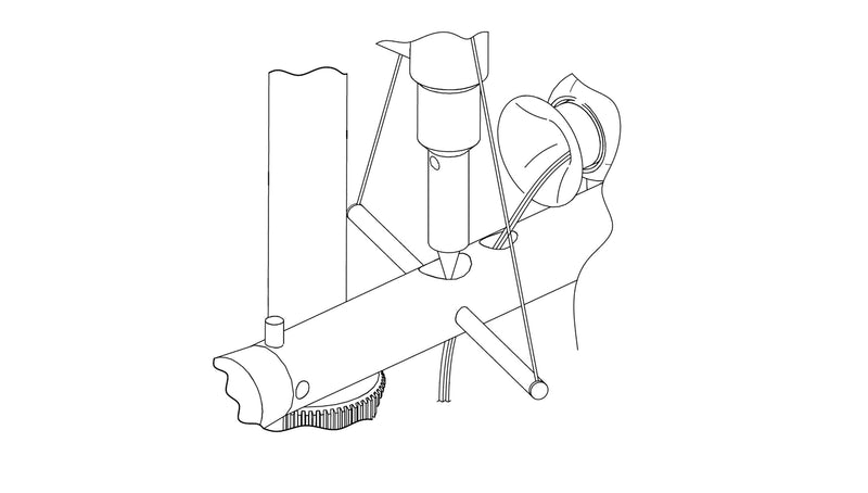 Unified Theory UA-101 azimuth filament mechanism, line drawing detail