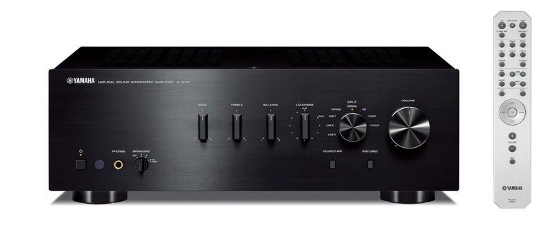 Yamaha A-S701 integrated amplifier, Black finish — front view
