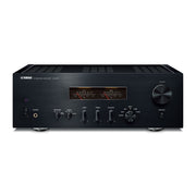 Yamaha A-S1200 integrated amplifier in Black/Piano Black finish, front view