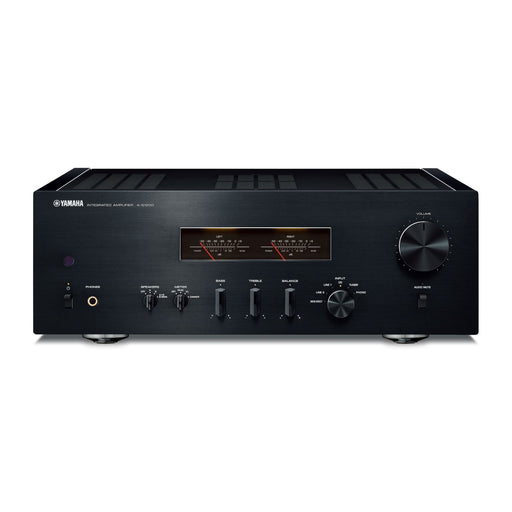 Yamaha A-S1200 integrated amplifier in Black/Piano Black finish, front view