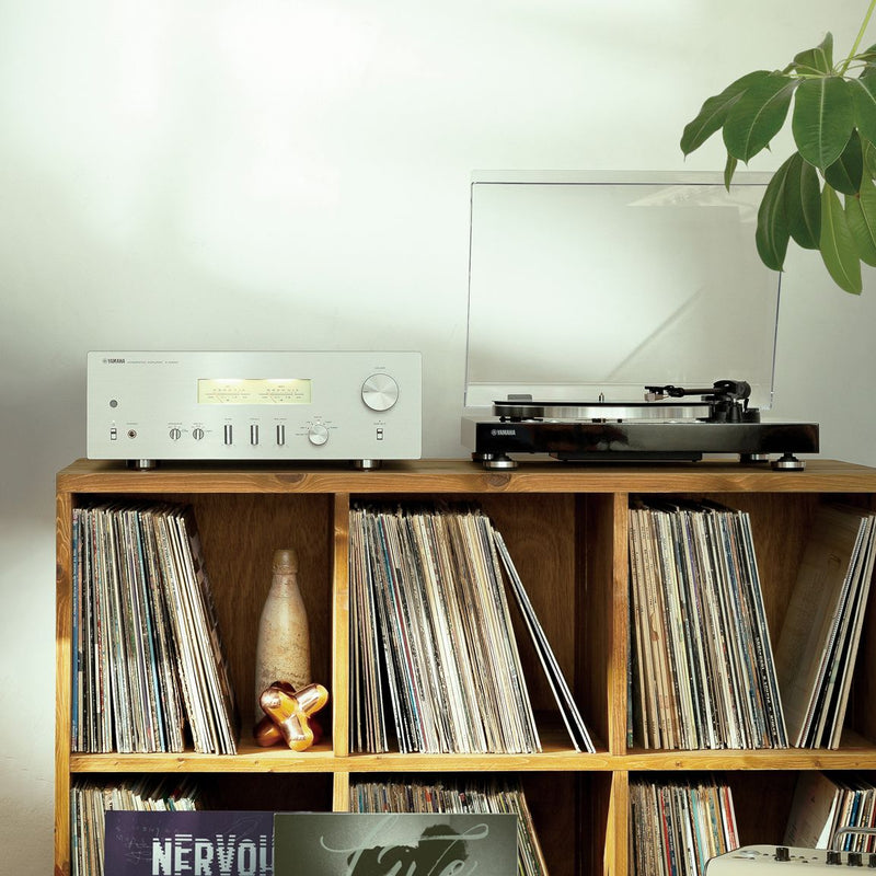 Yamaha A-S1200 integrated amplifier in listening room setting