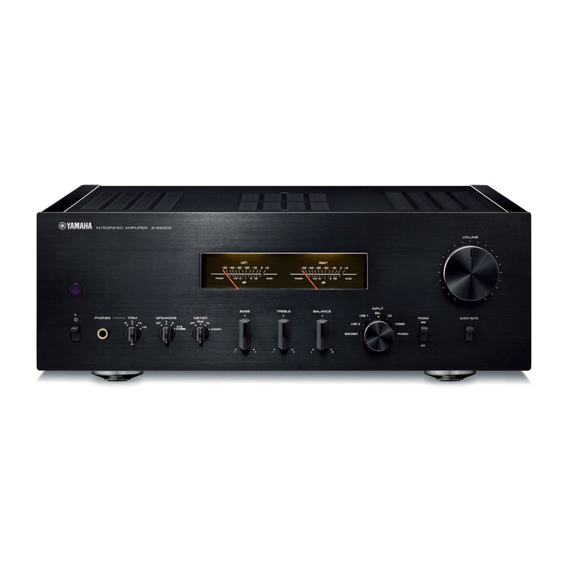 Yamaha A-S2200 integrated amplifier, black, front view