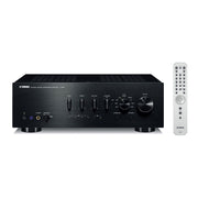 Yamaha A-S801 integrated amplifier, silver finish — front panel detail showing controls and selector knob