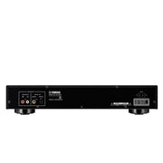 Yamaha CD-S303 CD Player in Black — rear panel showing optical, coaxial, and analog RCA outputs
